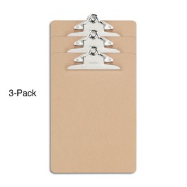 Staples Hardboard Clipboards, Letter Size, Natural Brown, 3/Pack (44291)