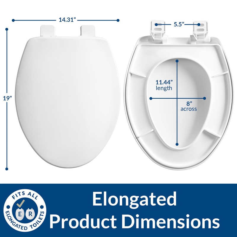 Mayfair Greenleaf Modern Toilet Seat, Recycled Plastic, Slow Close, Easy