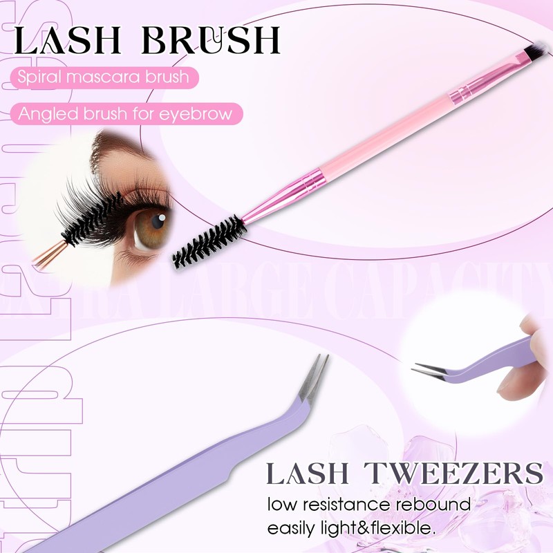 Eyelash Extensions Set, Natural 60D Eyelash Clusters, D Curl, Lash