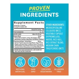 Zenwise No Bloat Probióticos Enzimas Digestivas 160 Caps Sabor Sin sabor
