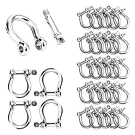 Biugaaufai 30 PCS 5/16 Inch D Ring Shackles, 304 Stainless Steel Anchor Shackle, 8 mm Screw Pin Anchor Shackles for Towing, Industrial, Outdoor, Vehicle Recovery(Breaking Load: 8388 lbs)
