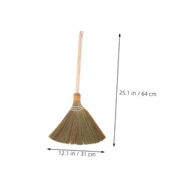 Beavorty 0.25kg Natural Vietnamese Corn Broom Wooden Handle Handcrafted Dust Magnet for Courtyards Gardens and Indoor Use Soft Bristles for Cleaning and Easy Maintenance