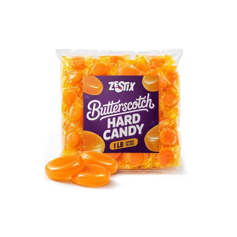 Butterscotch Hard Candy Bulk 1 Lb. Bag Individually Wrapped –