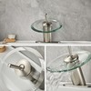 RODDEX Waterfall Bathroom Sink Faucet Unique Brass Modern Circle Glass