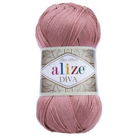 Alize Diva efecto seda 100% microfibra acrílico Sport Yarn 1 madejas 100 gr 383yds Color (354 - Rosa)