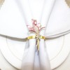 Gold Lily Napkin Rings Set of 6,Metal Napkin Ring Holders