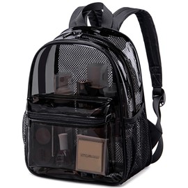 Clear Mini Backpack Stadium Events 12x12x6 Small Transparent Backpacks Plastic See Through Bag for Work Festival Security Travel