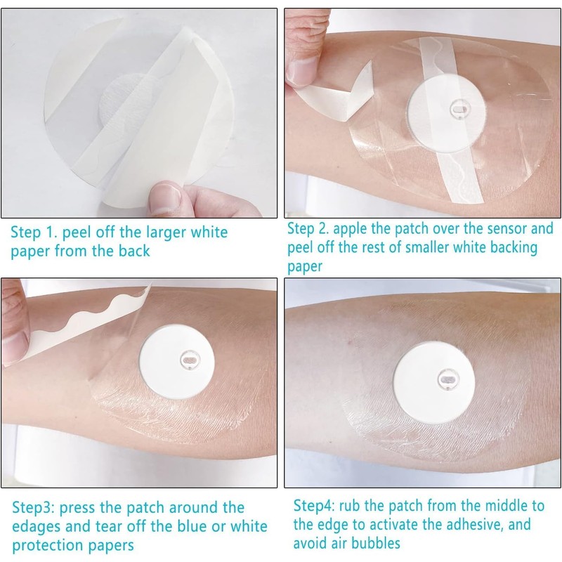 20 Pack Freestyle Libre 2 Covers Waterproof, Adhesive Patches for