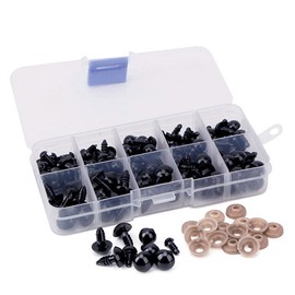 MEDUSHASHA Doll Eye Stuffed Animal Nose Plastic Nose DIY Sewing Craft Craft Parts Handmade (6mm/8mm/9mm/10mm/12mm/9*11mm/7*9mm) 135pcs