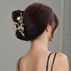 5.51'' Large Metal Flower Claw Clip for Women - Cat-Eye