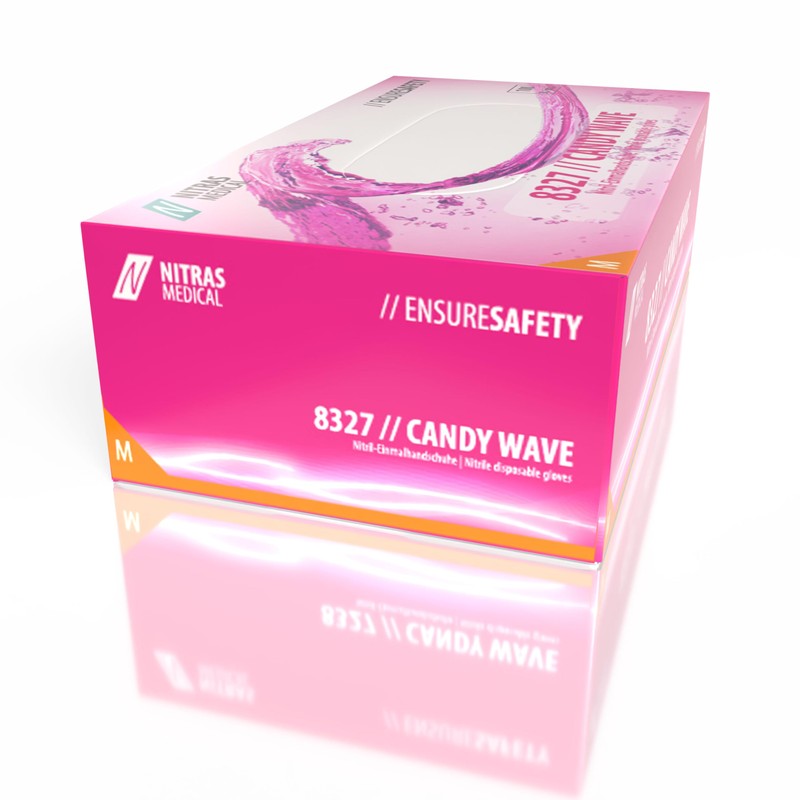 NITRAS Disposable Nitrile Gloves M, Pink (100 pcs.)