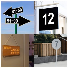 4 Inch Large Number Stencils for Painting - 11 Pack Number Stencil Templates for Curb Address, Cakes, Cookies, Mailboxes and Crafts, Reusable House Numbers Stencils for Wood Signs & Cement Wall Art