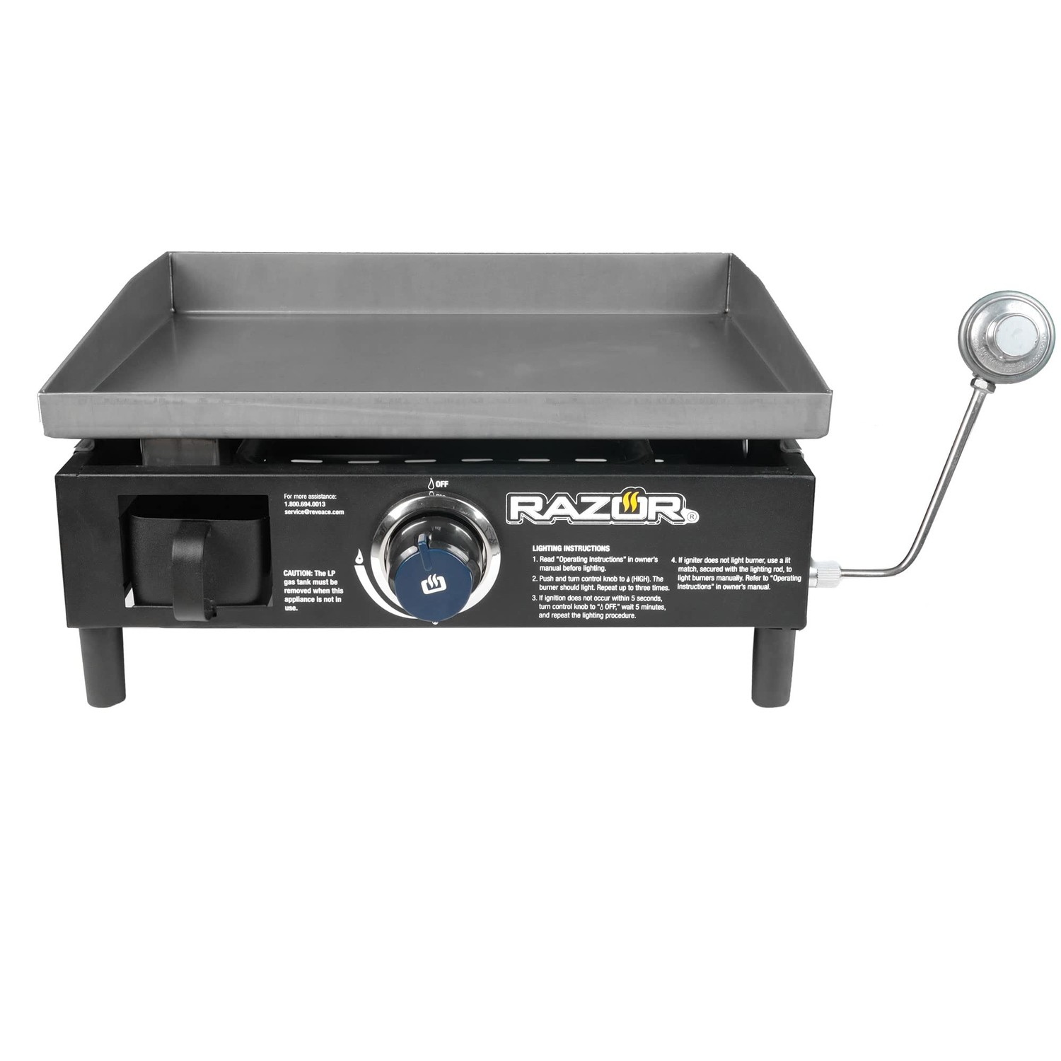 Razor Griddle GGT2160M 19 Inch Outdoor 1 Burner Portable LP Propane Gas ...