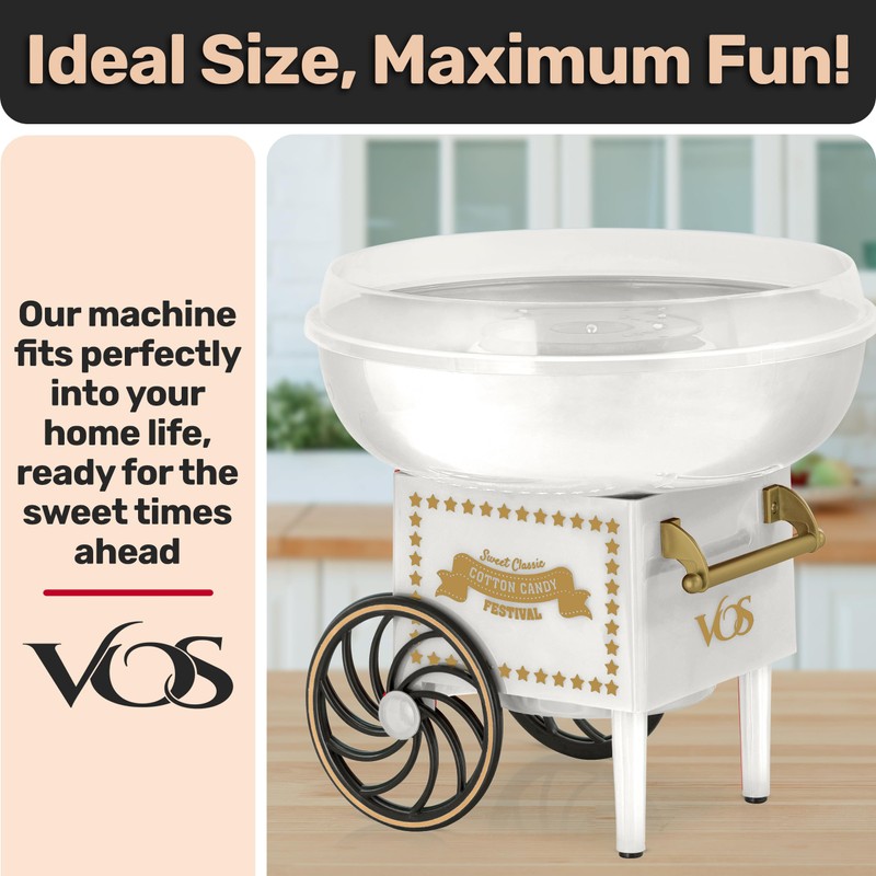 Cotton Candy Machine Kit - White Retro Cotton Candy Maker,