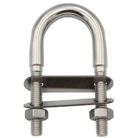 U-bolt with 2 plates and 2 nuts DIN934 M6 x 42 mm - (Pack of 2) - A4 stainless steel - shackle bolt, threaded bracket I BOOTSTEILE BRAUER®