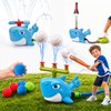 Shark Water Sprinkler Toy, 4-in-1 T Ball Splash Game for
