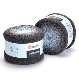 YarnArt Flowers Merino Wool Acrylıc Yarn- Knitting Fluffy Texture Yarn with Warm and Rainbow Colors for Autumn - Winter Projects Light (3) 225 Gr-3.52 Oz, 645 Yds (Pack of 1)- (550)