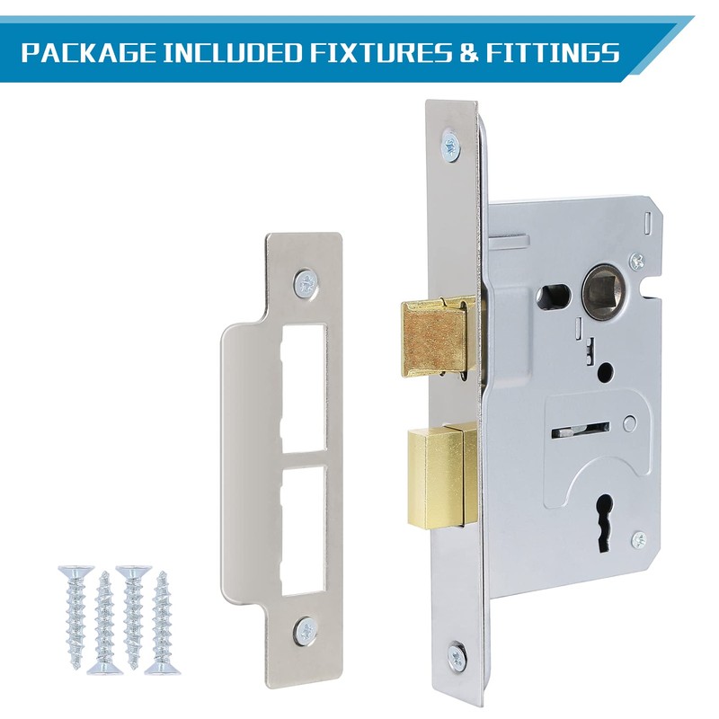 DIDA® 3 Lever Mortice Sashlock Polished Chrome Mortice Locks Sashlocks