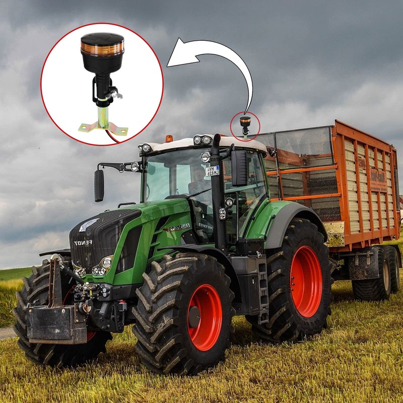 Agrieyes Tractor Beacon Light Bracket,Metal Mount With Wire For Forklift