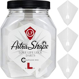 LSTYLE L7 Astra Shape PRO - Vuelos de dardos de material suave, tarro de 15 vuelos, color blanco