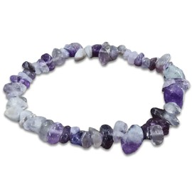 Natural Gemstone Bracelets, Natural Crystal Chip Bead Bracelet, Natural Gemstone Chakra Crystal Healing Stretch Bracelets, Jewelry Accessories (Amethyst)