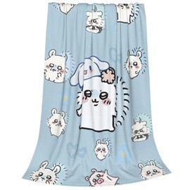 Chiikawa Blanket, Flannel Soft Fluffy Blanket, Single, Dust Mite Resistant, Antibacterial, Odor Resistant, Lightweight Throw Blanket, Stylish, Large, Washable, Cooling Protection, Cold Protection,