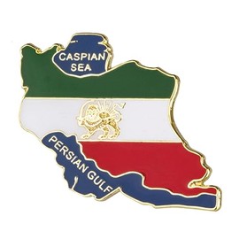 Iran Iranian Persian Guf Country Shape National Flag Metal Enamel Pin Badge Lapel