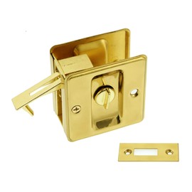 idh by St. Simons 25411-3NL Premium Quality Solid Pocket Privacy Door Pull, Polished Brass No Lacquer