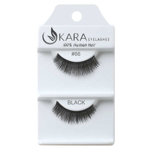 Kara Beauty Human Hair Eyelashes - 66 (Pack of 6)