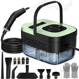 Steam Cleaner, Portable Steamer for Cleaning with 16pcs Accessories, 6-Level Adjustable and 15s Heat-Up, Handheld Steam Cleaner for Home, Tile, Dirt, Grout, Grease, Car Detailing