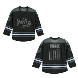 Youth #10 Smalls Bad Boy 90S Hip Hop Long Sleeve Black Hockey Jersey (Black, M)