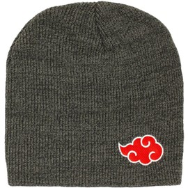 Ripple Junction Naruto Shippuden Akatsuki Cloud Embroidered Logo Charcoal Grey Adult Unisex Knit Beanie