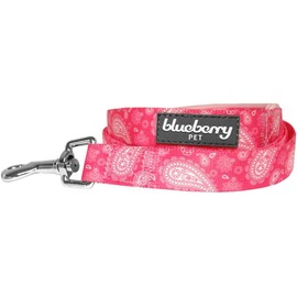 Blueberry Pet 5 Colors Paisley Flower Print Dog Leash with Soft & Comfortable Handle, 5 ft x 3/4", Pink, Medium, Leashes for Dogs