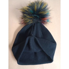 Falls Creek Women's Winter Beanie Hat With Pom One Size Fits Most Color Black