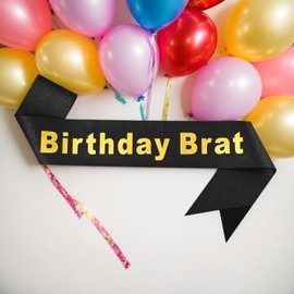 VIVIVOGO Decorit Birthday Brat Sash, Brat Themed, Party Girl Birthday Decorations, Happy Bday Sash for Teens, Women and Men, Fun Party Decor, HBD
