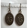 Bronze Dangle Initial K Earrings. Jewelry Earrings for Women #3298FE68