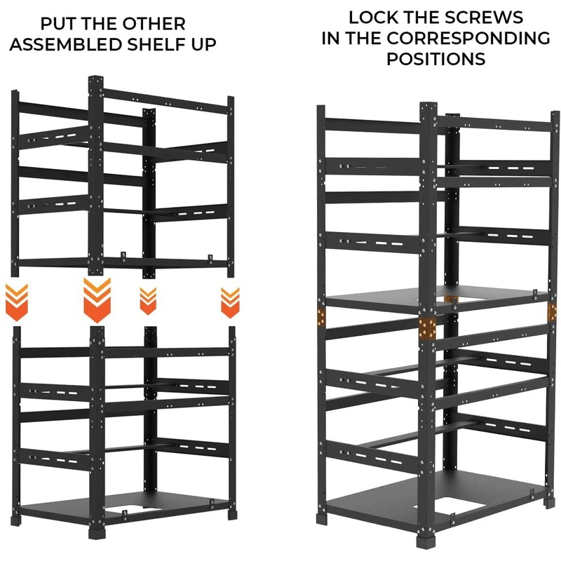 AAAwave Sluice V2 Mining Frame Stacking Brackets - Black