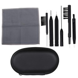 Healvian 1 Set Hearing Aid Cleaning Kit Multi Functional Tools for Earwax Removal Includes Cleaning Rod Brush and Accessories Convenient Portable Case Random Color