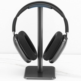 Cuifati Headphone Stand, Aluminum Desktop Headset Stand, Headset Earphone Holder with Solid Base TPU Tray, for AirPods Max for Beats for Bose for HyperX, Easy to Install (Black)