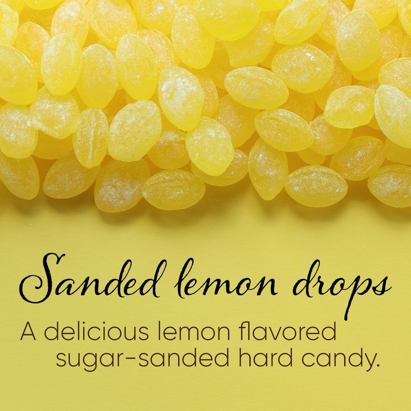 Claeys Sanded Lemon Drops Candy - Bulk Candy Lemon Drops
