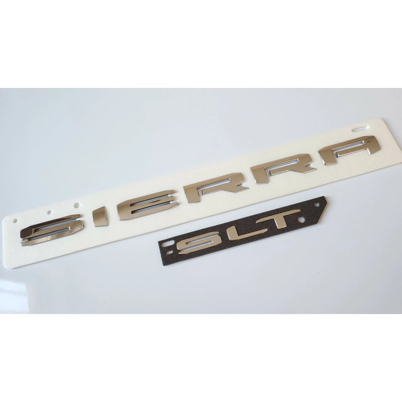 GMC 2PCS Chrome Rear Tailgate SIERRA SLT Emblem GMC Sierra