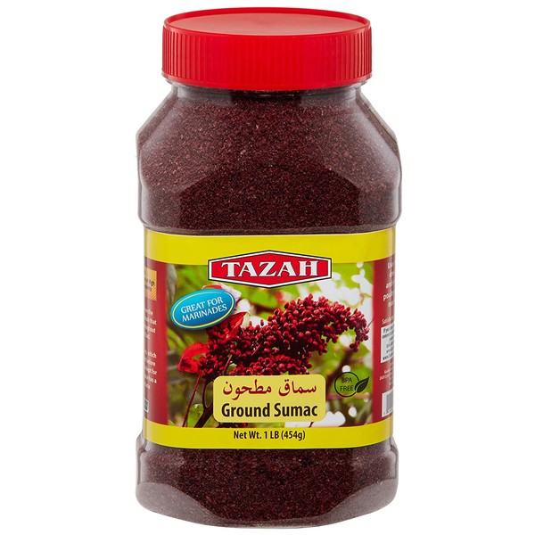 Tazah Sumac Spice - Ground Sumac 16 Oz ~ 1 lb Jar