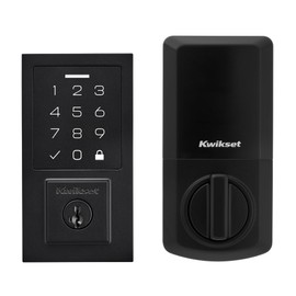 Kwikset SmartCode 270 Keyless Entry Electronic Touchpad Deadbolt Door Lock with Auto-Lock, Custom User Codes, Advanced Security in Matte Black Contemporary