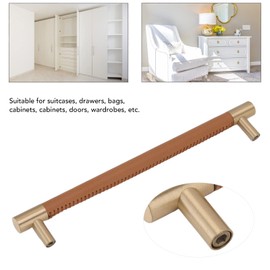 MOZUO Minimalist Brass Handle, Cabinet Handle with Screw Fittings for Luggage, Drawers, Bags, Cabinet Doors, Wardrobe (Light Brown)