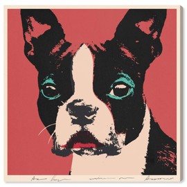 The Oliver Gal Artist Co. Animals Wall Art Canvas Prints 'Carson Kressley-Doggy Warhol' Home Décor, 30" x 30", Red, Black