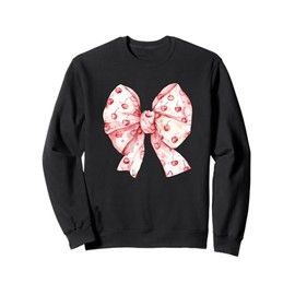 Pink Coquette Cherries Bows Aesthetic Cute Vintage Girlycore Sweatshirt