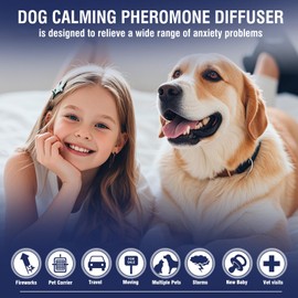 LKBHGF Dog Calming Pheromones Diffuser 6 in 1 Kit Appeasing Pheromone Diffuser to Calm (2 Plug in+4 Pack 48ml Refill) for Anxiety Relief Reduce Aggression Fighting Barking Stress 120 Day Supply