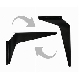 One Pair BuiltTough 1,450 LB. Weight Capacity Universal Reversible Premium Super-Duty Commercial Workstation Wall Brackets with Installation Screws and Bit, Made in USA (18" X 18")