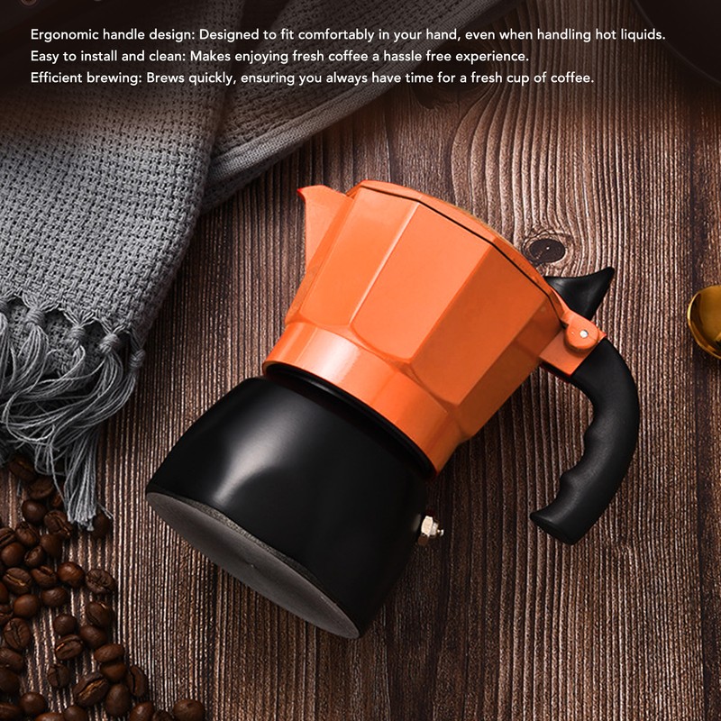 Moka Pot Stovetop Coffee Pot 2 Valve Aluminium Alloy Heat