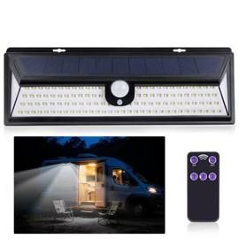 Solar RV Exterior Light, Wireless 118 LED Motorhome Motion Sensor RV Exterior Lights with Remote Control, Waterproof Camper Outdoor Lights for Motorhome Travel,Travel Trailers, Camper, Food Trucks